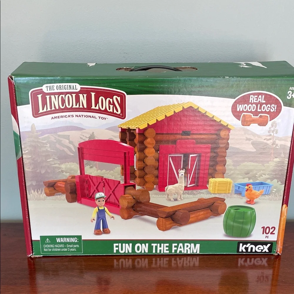 Hasbro Lincoln Logs Farm Building Set - Red and Brown
